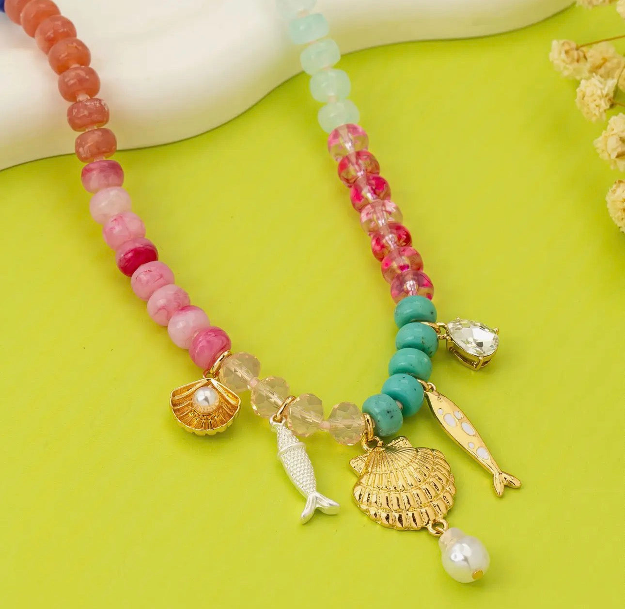 Nautical Charm Beaded Necklace