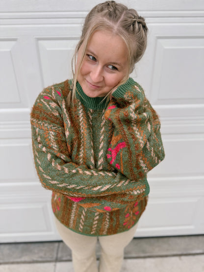 Printed Lurex Sweater