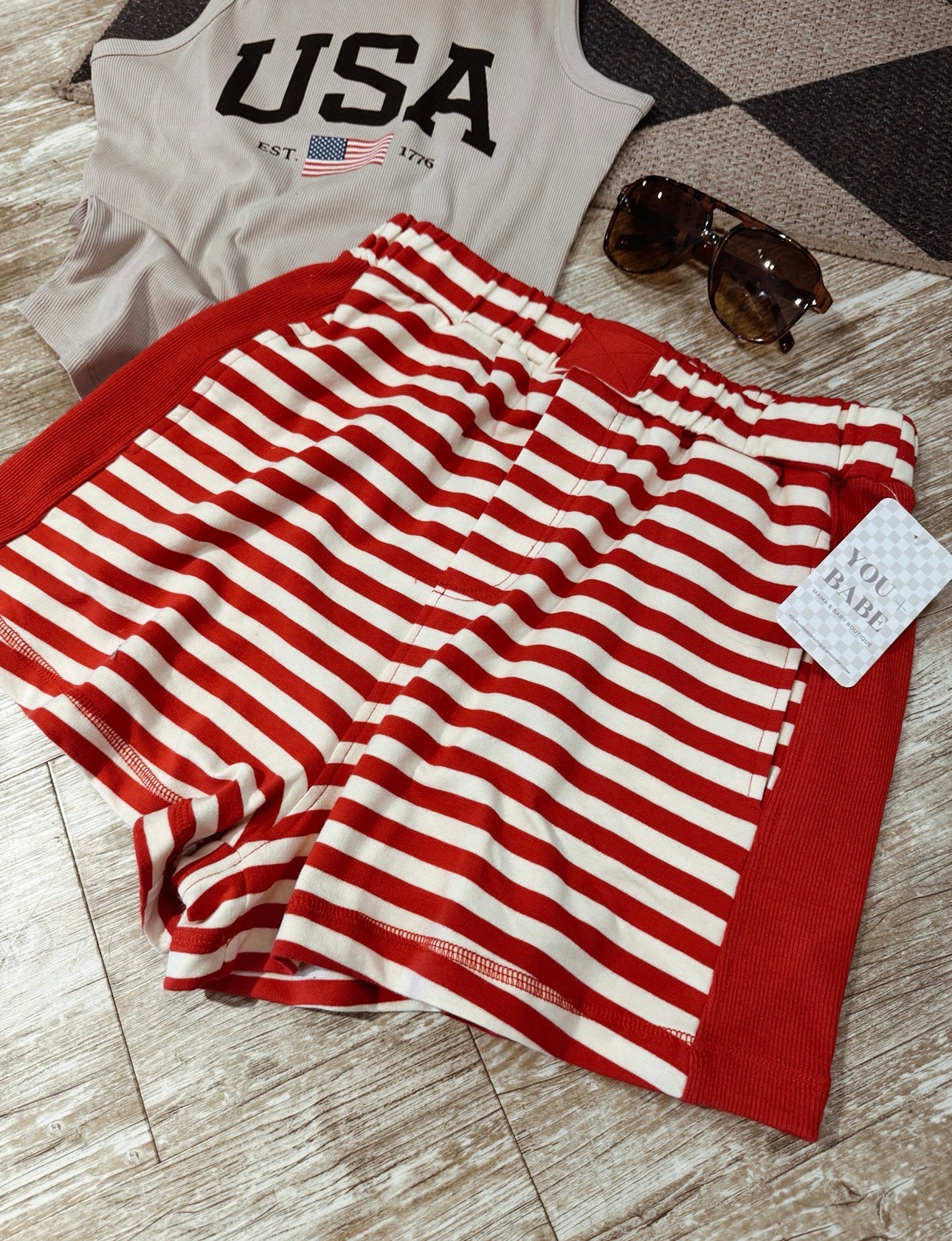 Stripe Colorblock Shorts
