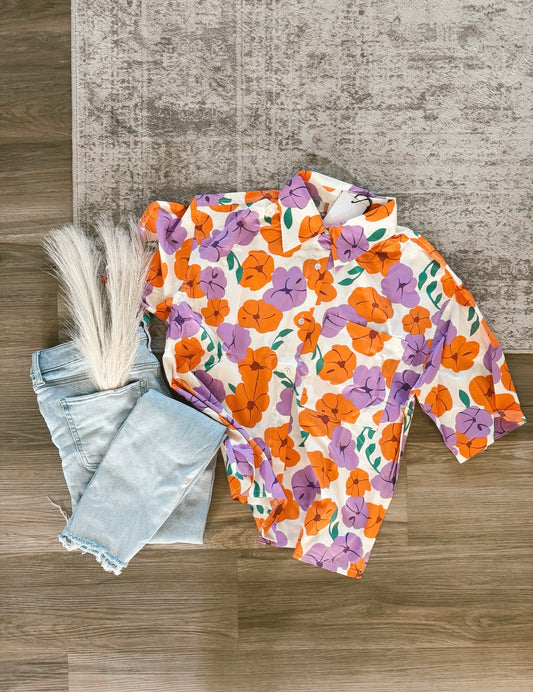 Hailee Button Down Floral Top