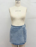 Acid Wash Denim Skort