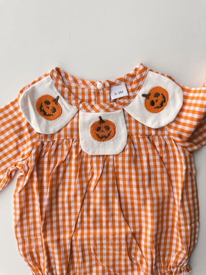 Plaid Pumpkin Romper