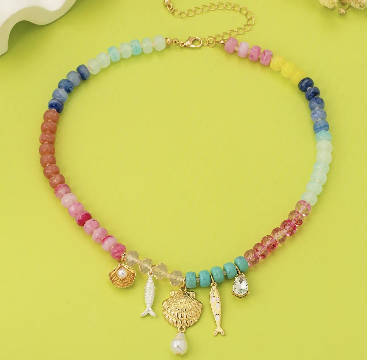 Nautical Charm Beaded Necklace