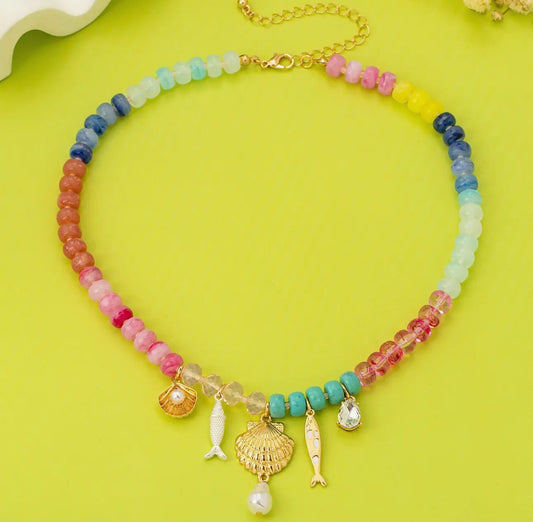 Nautical Charm Beaded Necklace
