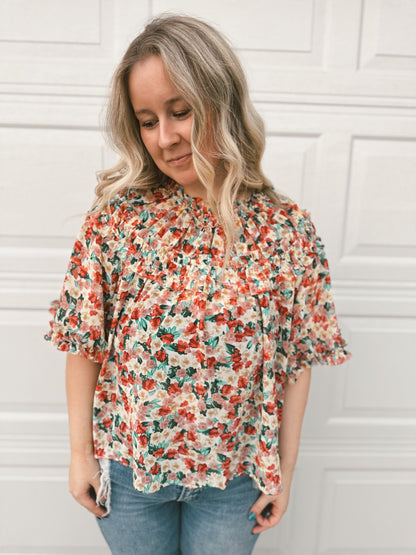 Ruffle Floral Blouse