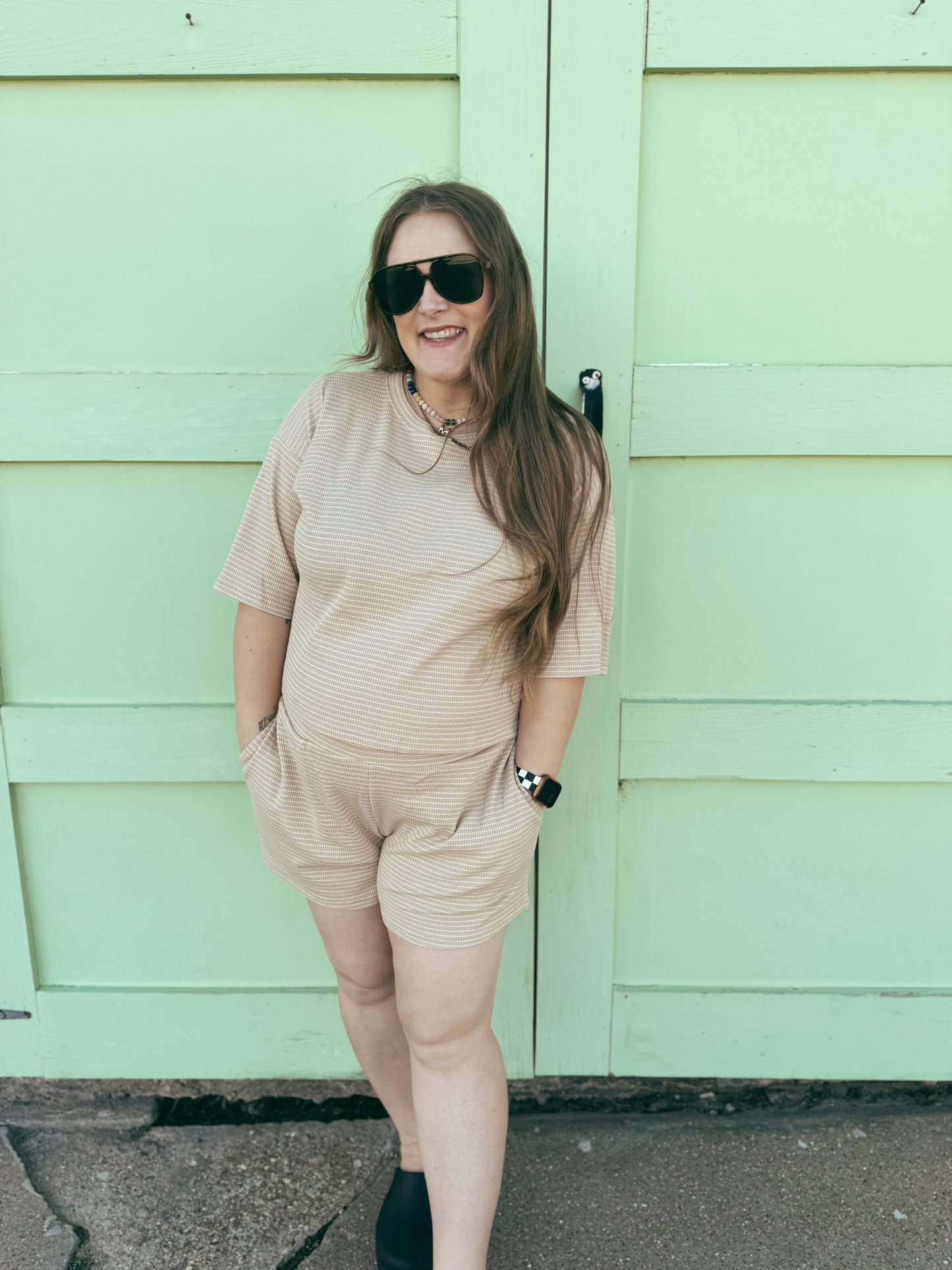 Taupe Stripe Set