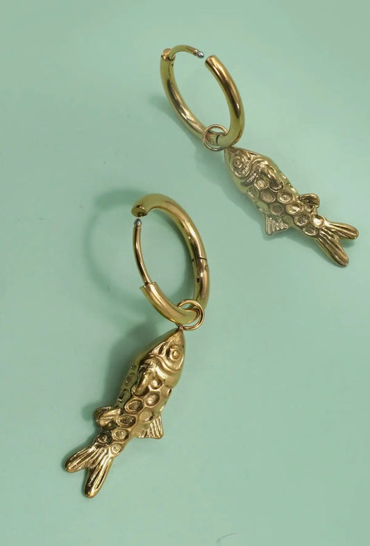 Fish Hoop Earrings