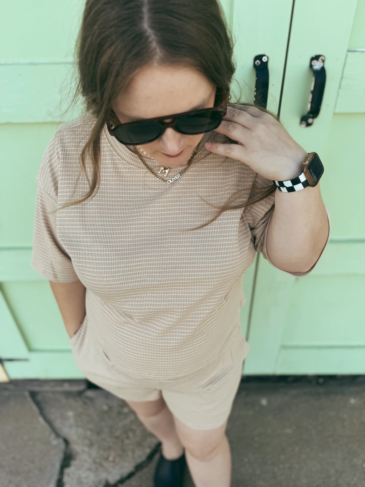 Taupe Stripe Set