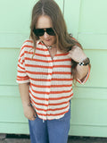 Crotchet Knit Stripe Top