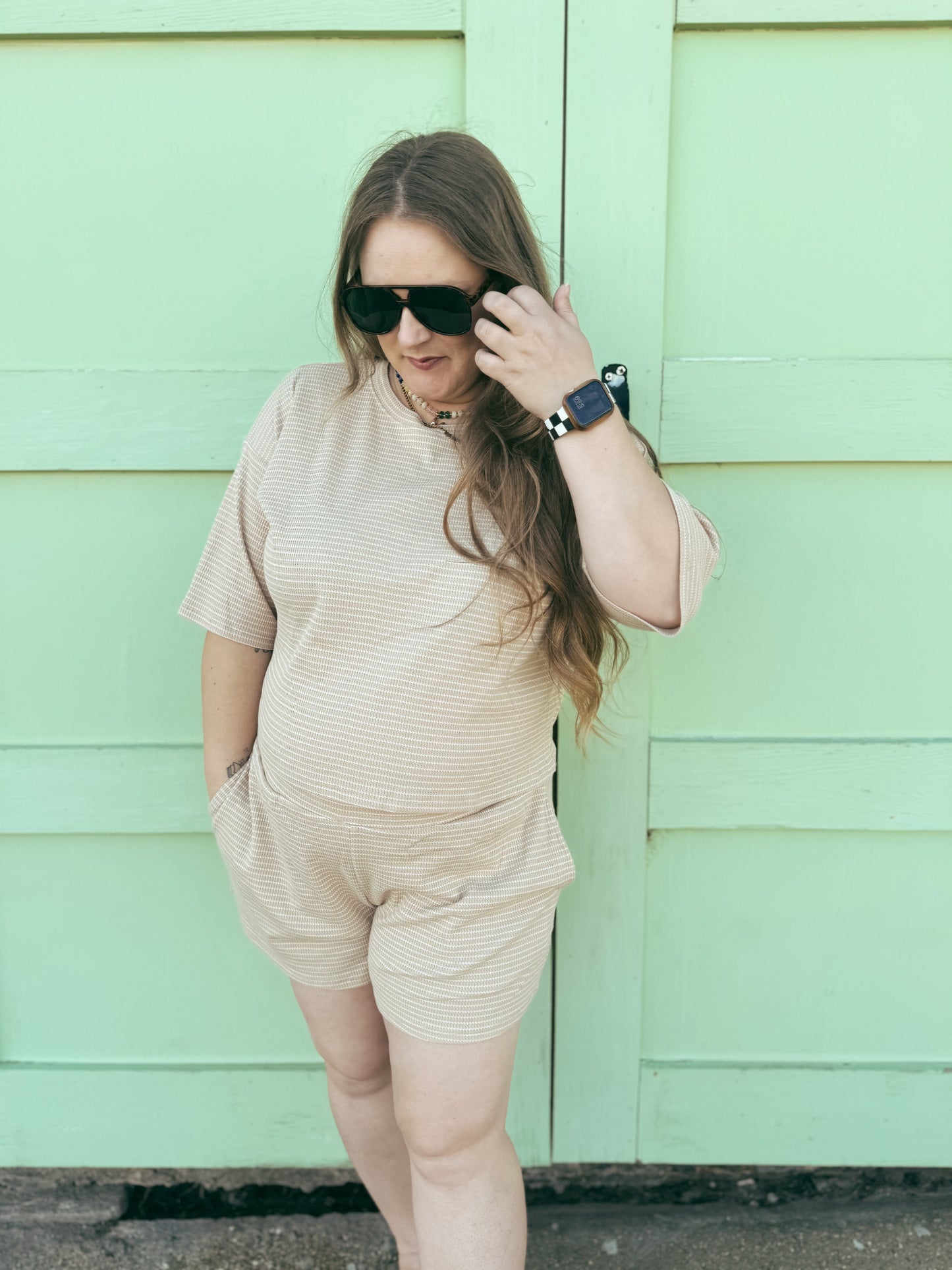 Taupe Stripe Set