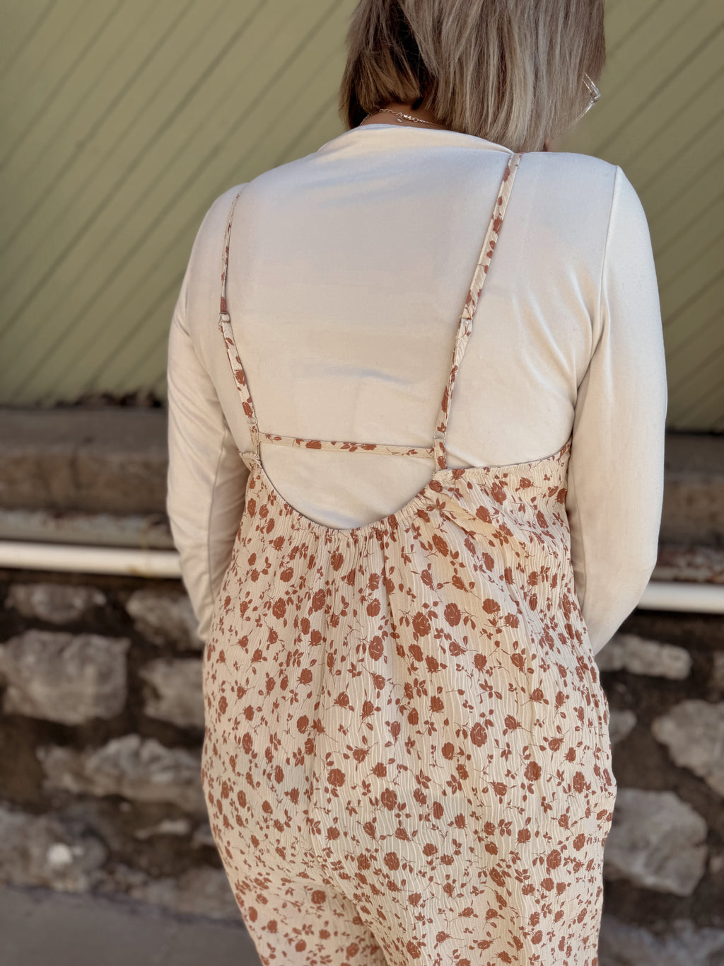 Pleated Floral Jumpsuit