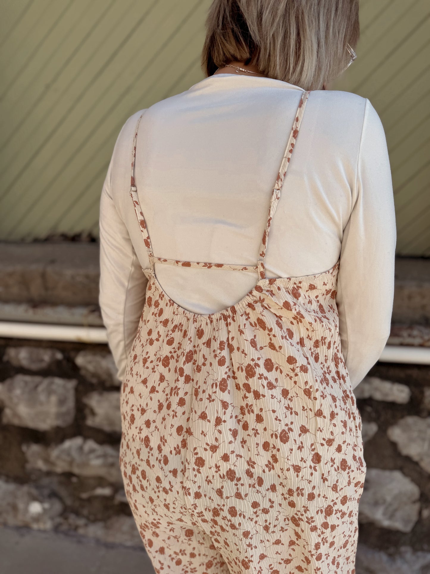 Pleated Floral Jumpsuit