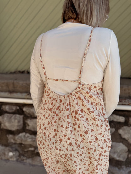 Pleated Floral Jumpsuit