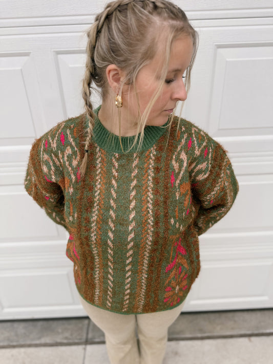 Printed Lurex Sweater