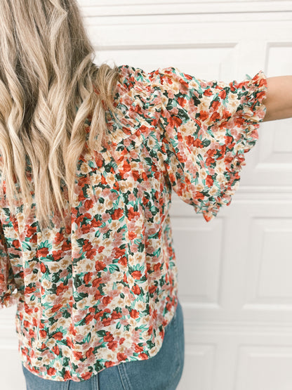 Ruffle Floral Blouse
