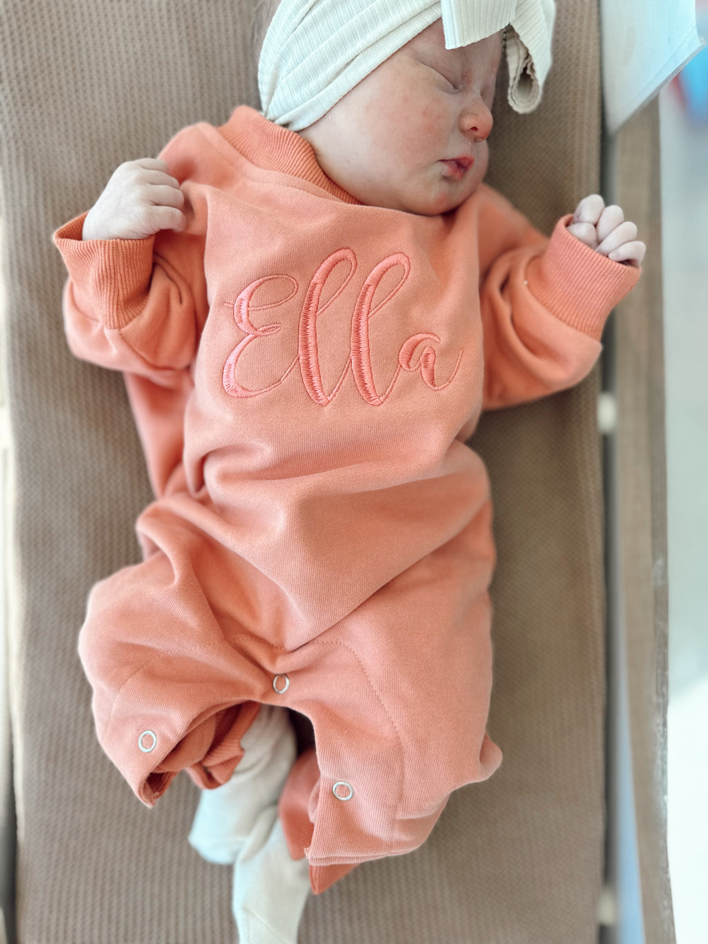 Embroidered Name Winter Romper