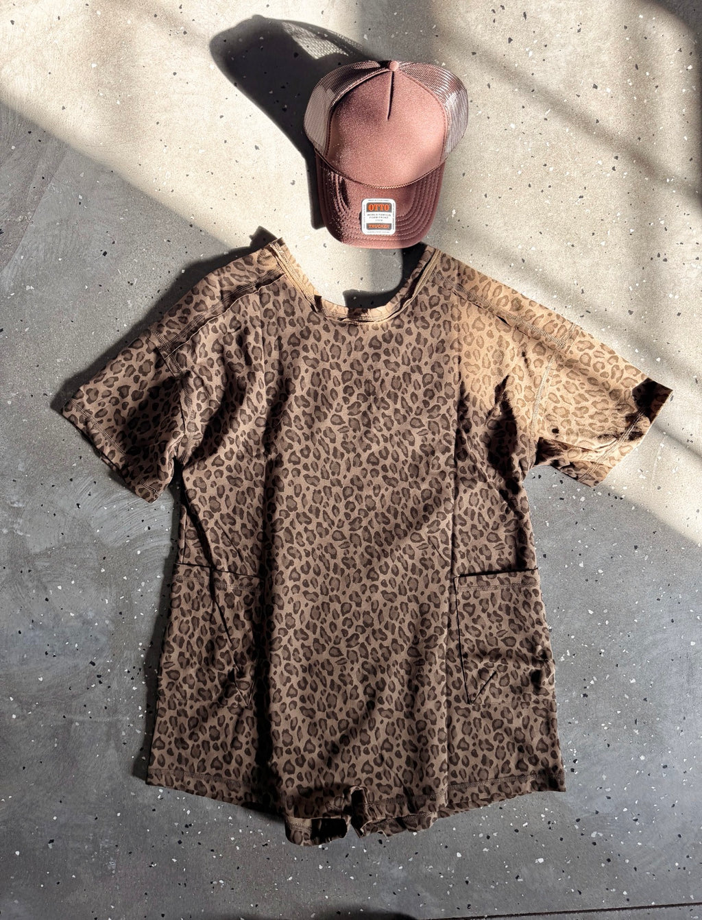 Leopard Knit Comfy Romper