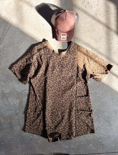 Leopard Knit Comfy Romper