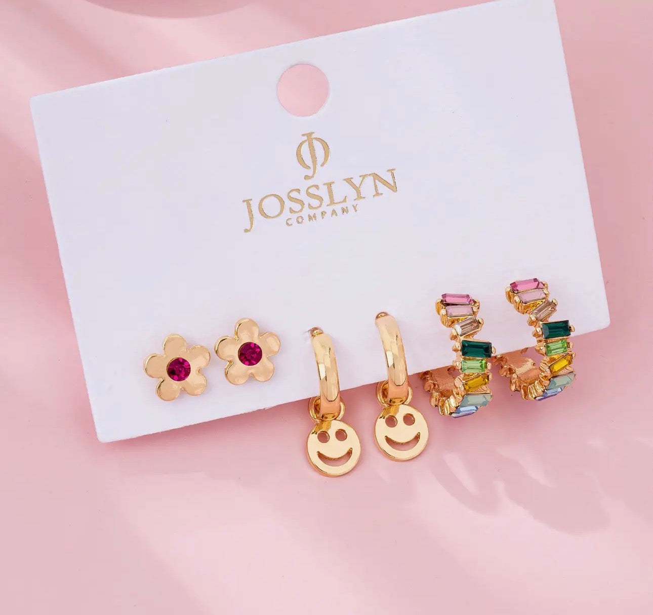 Rainbow Crystal, Smiley, Floral Trio Set
