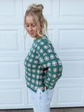 Soft Yarn Checker Knit Sweater