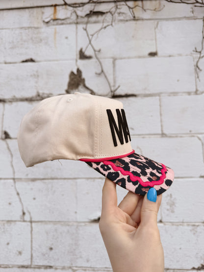 Leopard Lace Trim Mama Hat