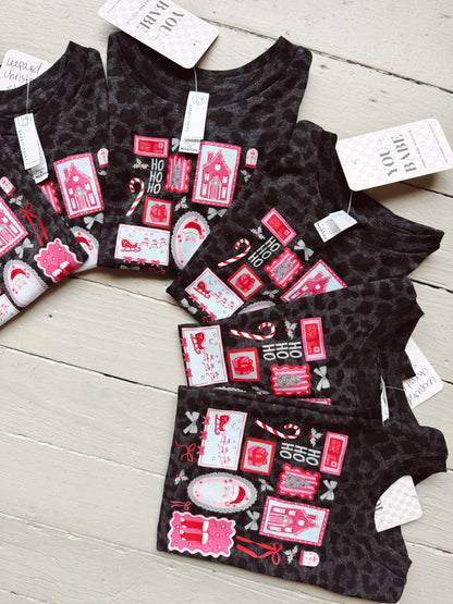 Leopard Christmas Stamp Tee
