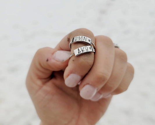 Handstamped Rings