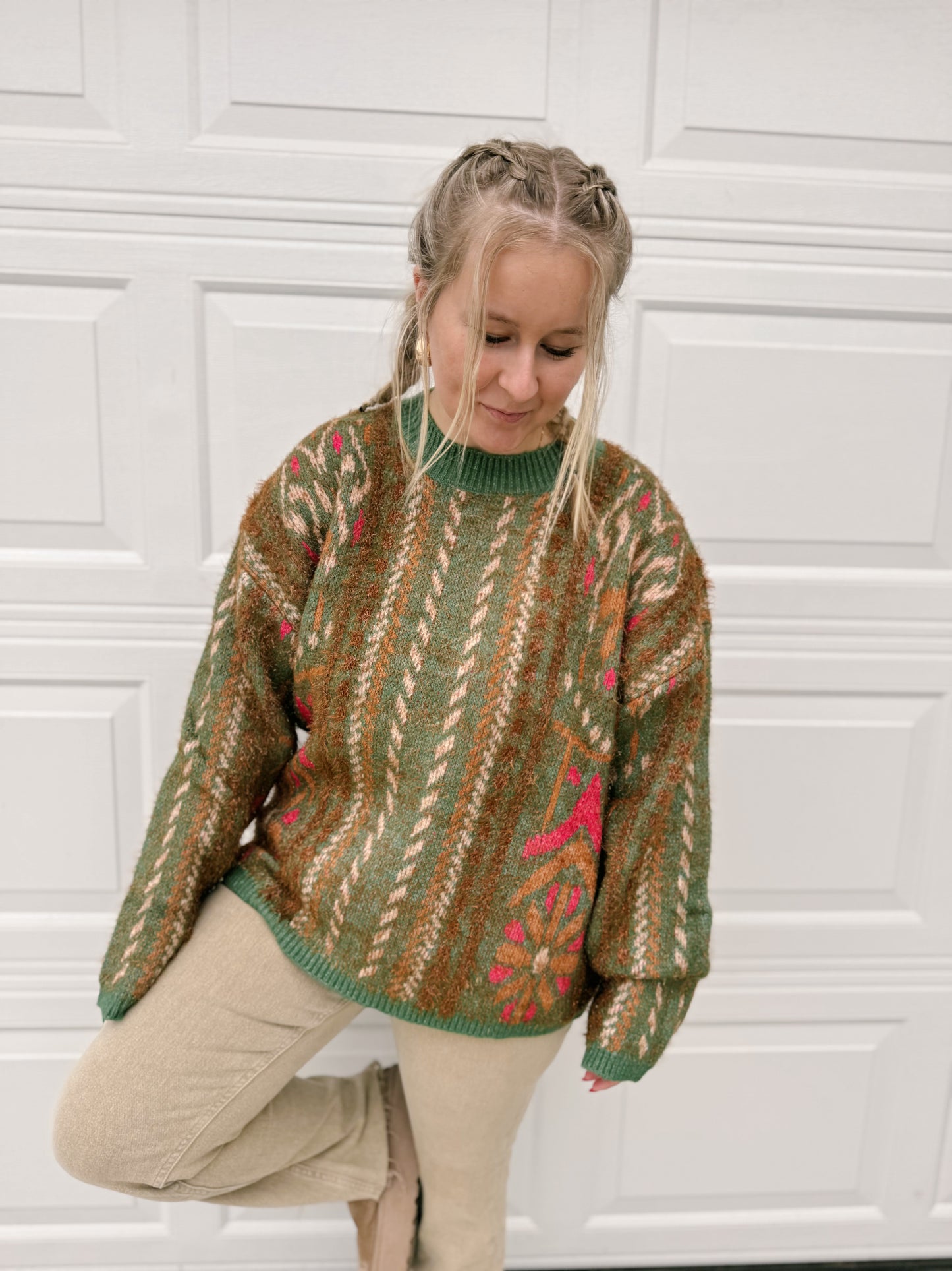 Printed Lurex Sweater