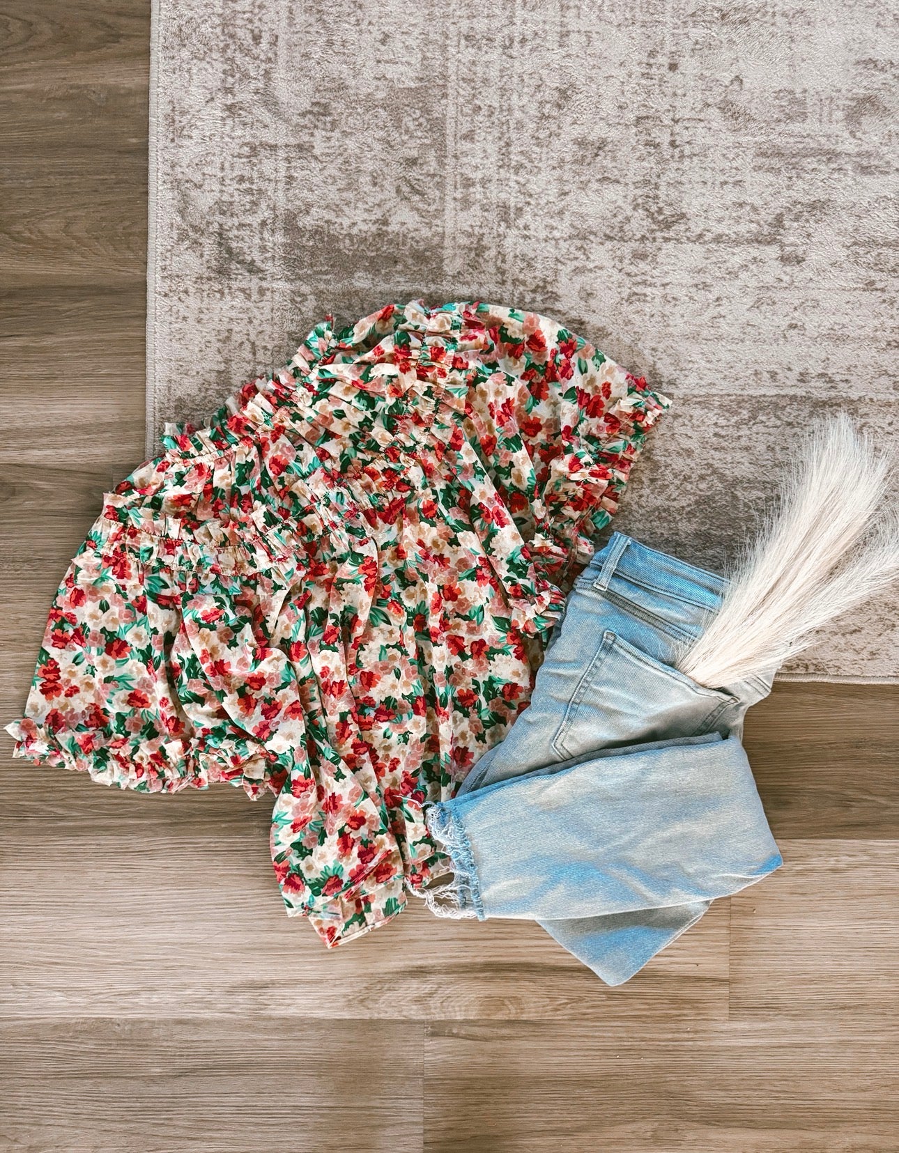 Ruffle Floral Blouse