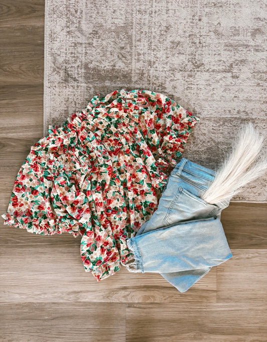 Ruffle Floral Blouse