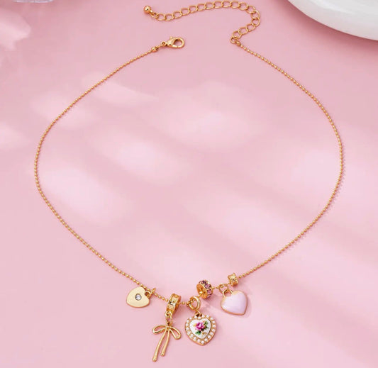 Porcelain Bow Charm Necklace