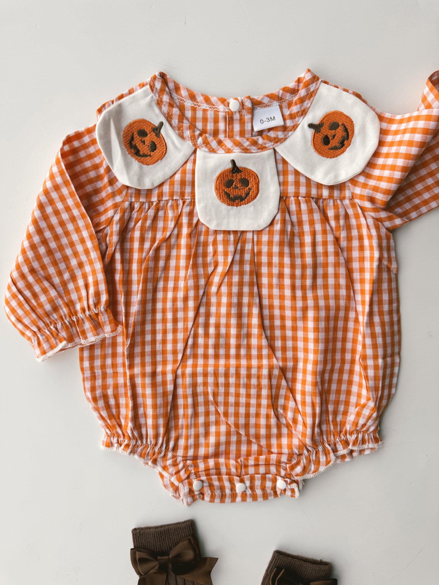 Plaid Pumpkin Romper