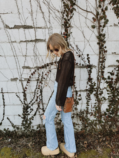 Open Knit Cropped Top