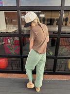 Lace Contrast Stripe Pants