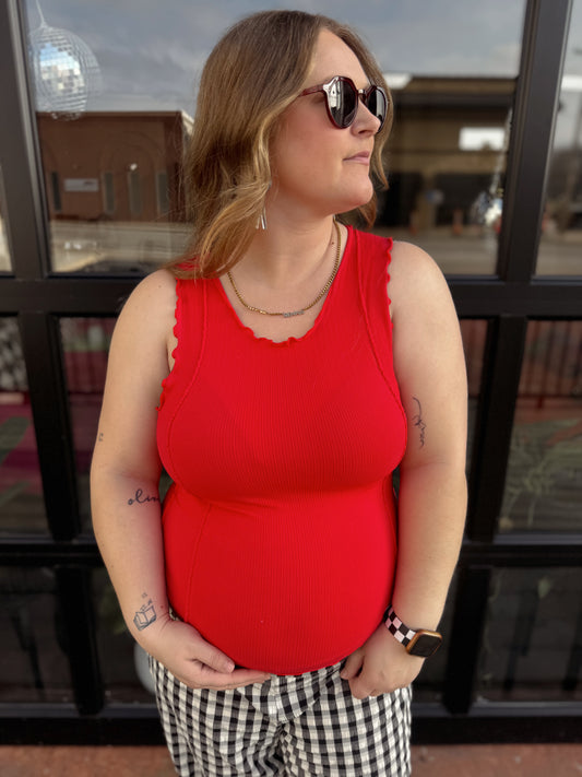 Lettuce Hem Fitted Tank