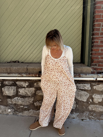 Pleated Floral Jumpsuit