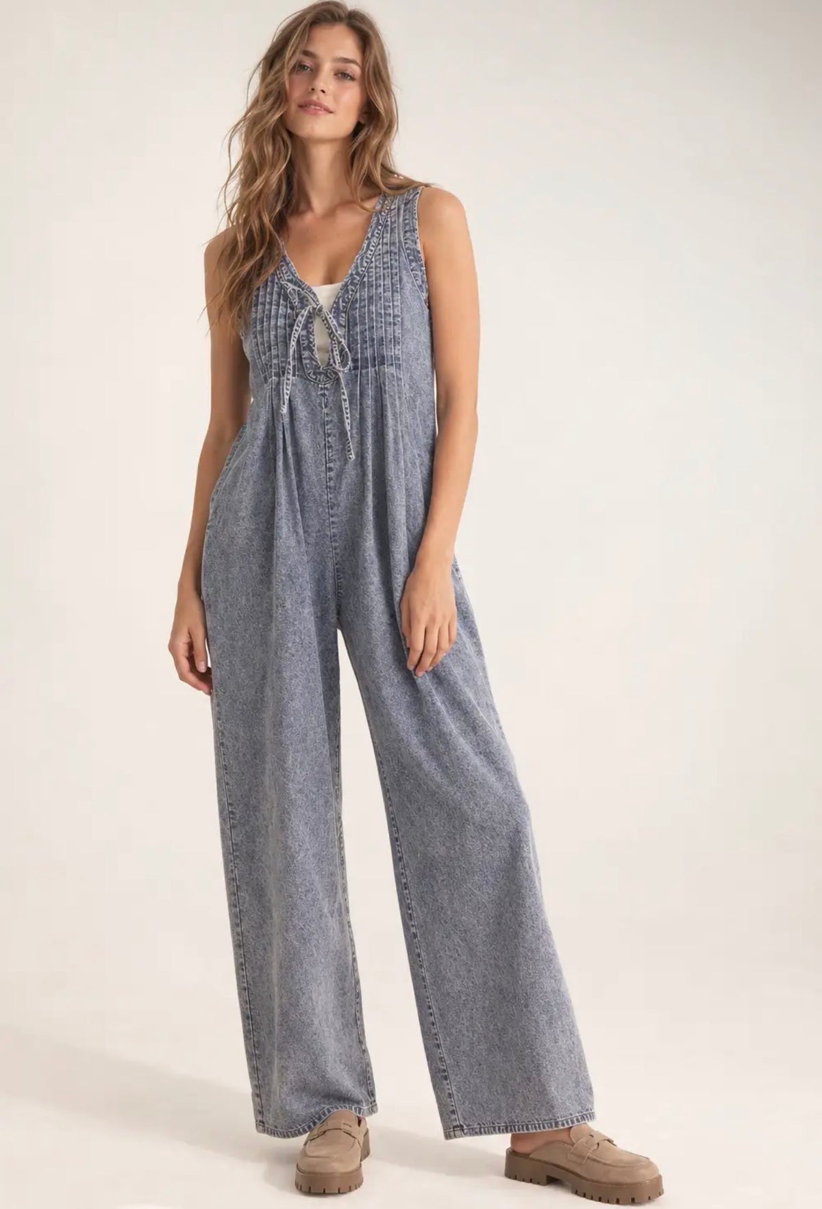 Denim Wide Leg Jumpsuit