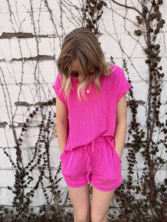 Ribbed Pink Set