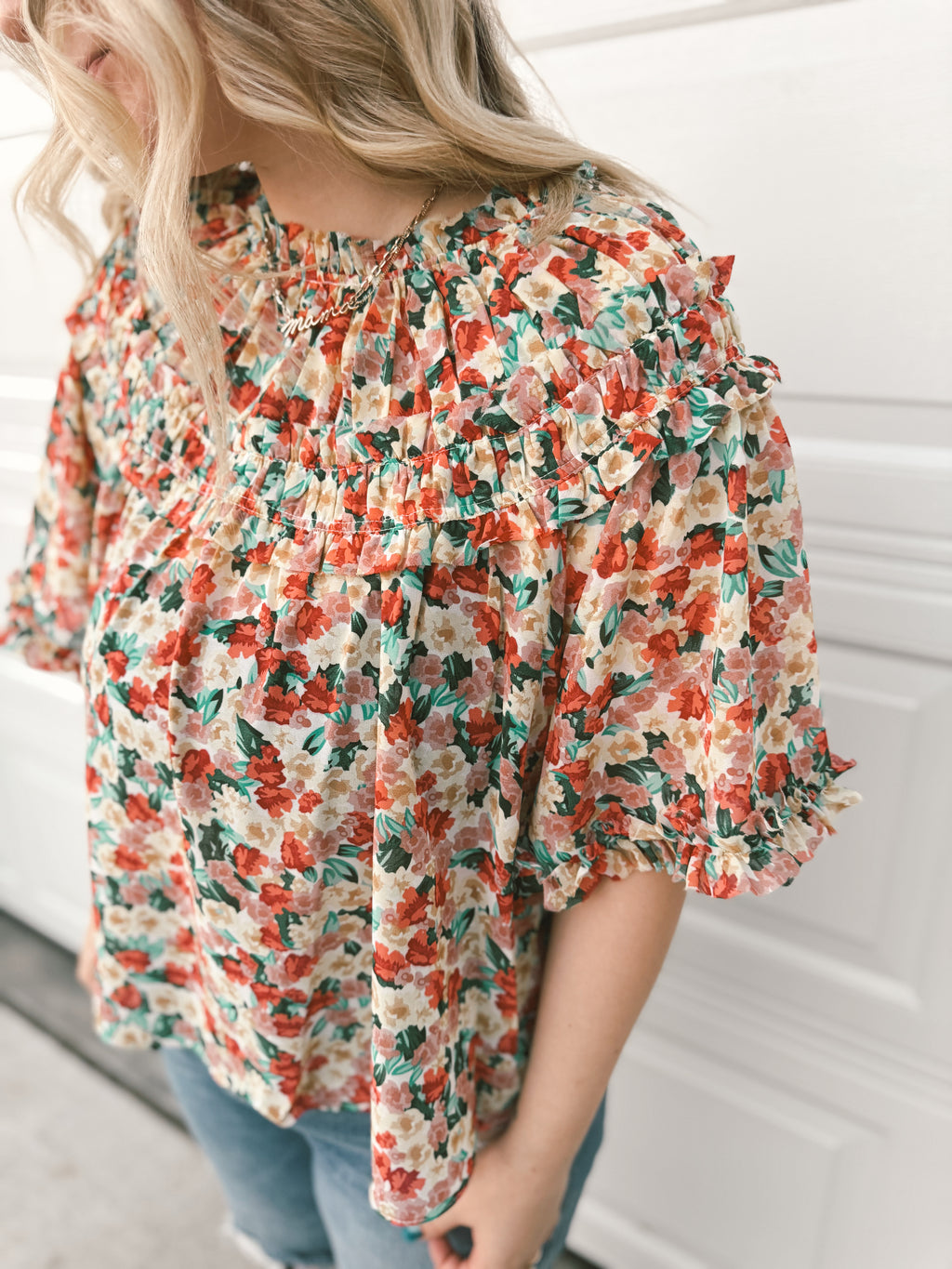 Ruffle Floral Blouse