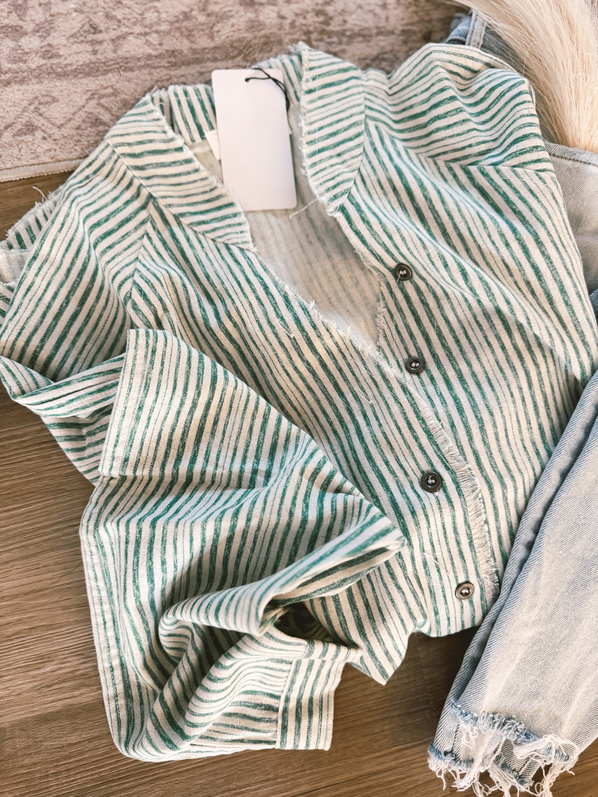 Coastal Striped Linen Top