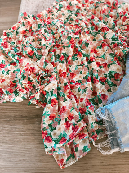 Ruffle Floral Blouse