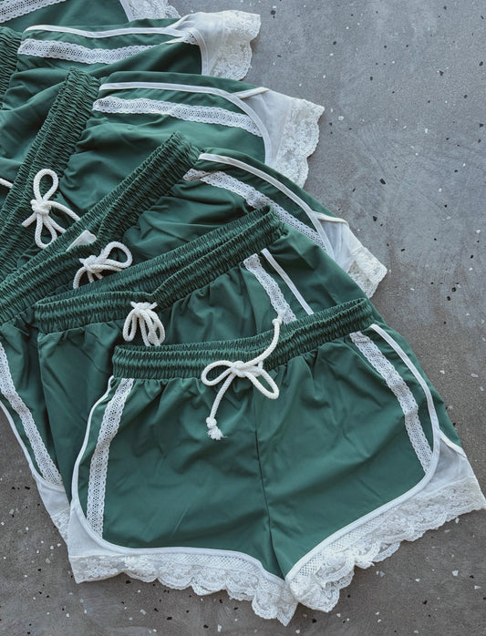 Lace Trim Active Shorts