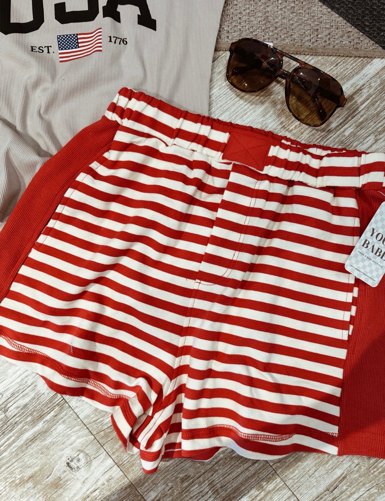 Stripe Colorblock Shorts