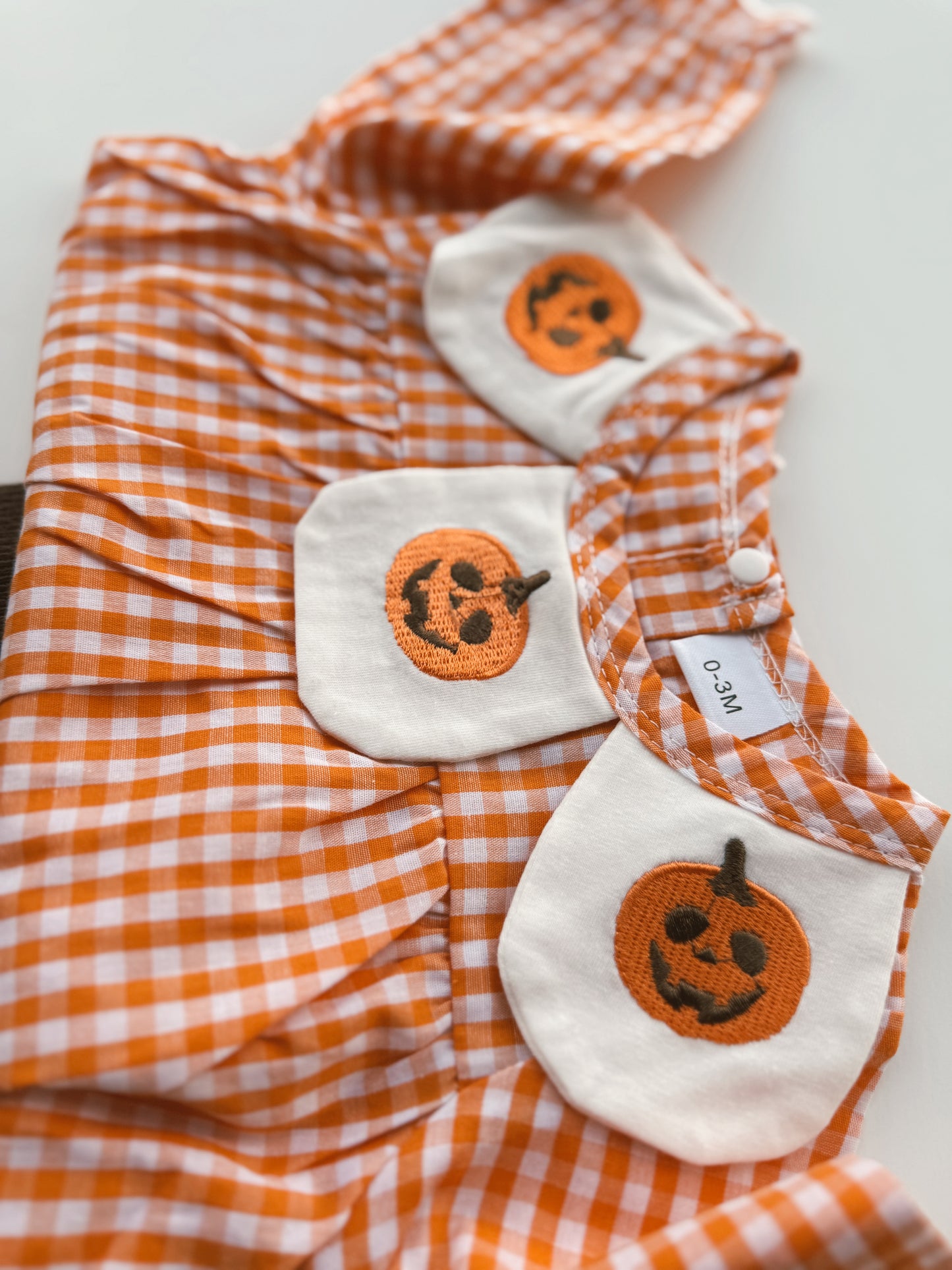 Plaid Pumpkin Romper