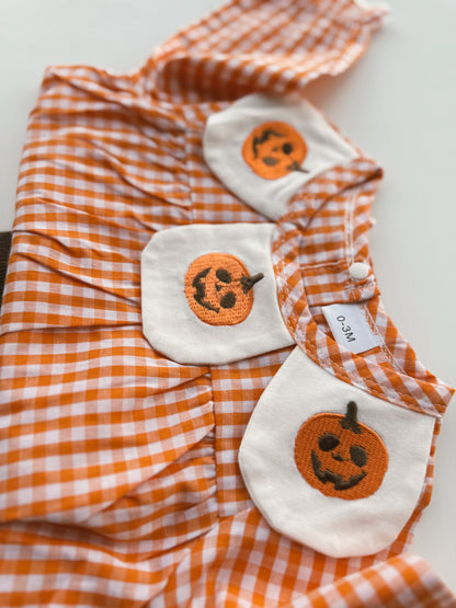 Plaid Pumpkin Romper