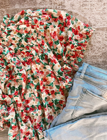 Ruffle Floral Blouse
