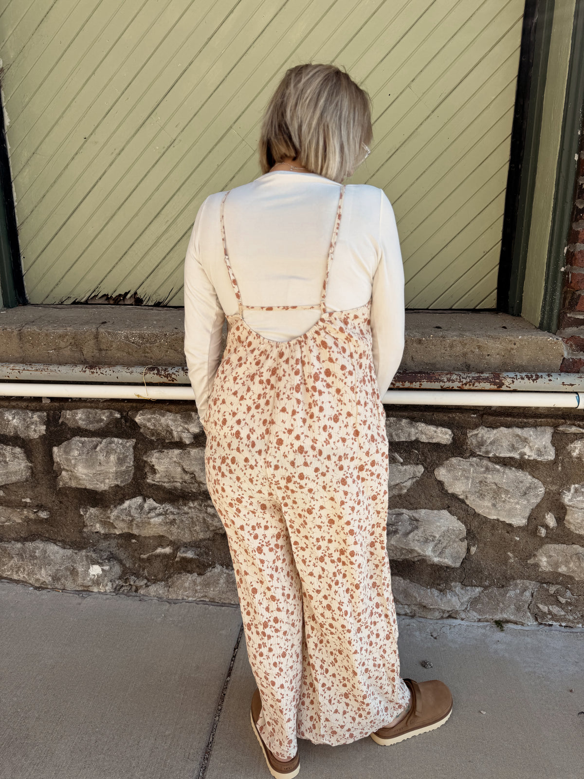 Pleated Floral Jumpsuit