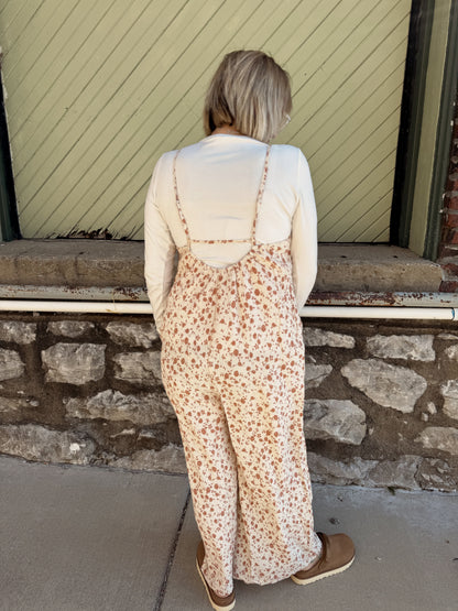 Pleated Floral Jumpsuit