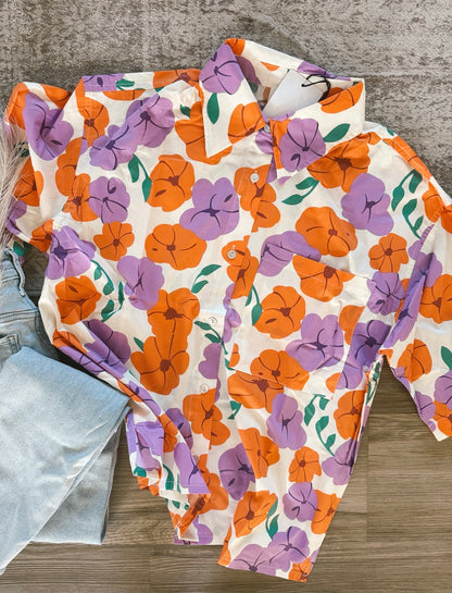 Hailee Button Down Floral Top