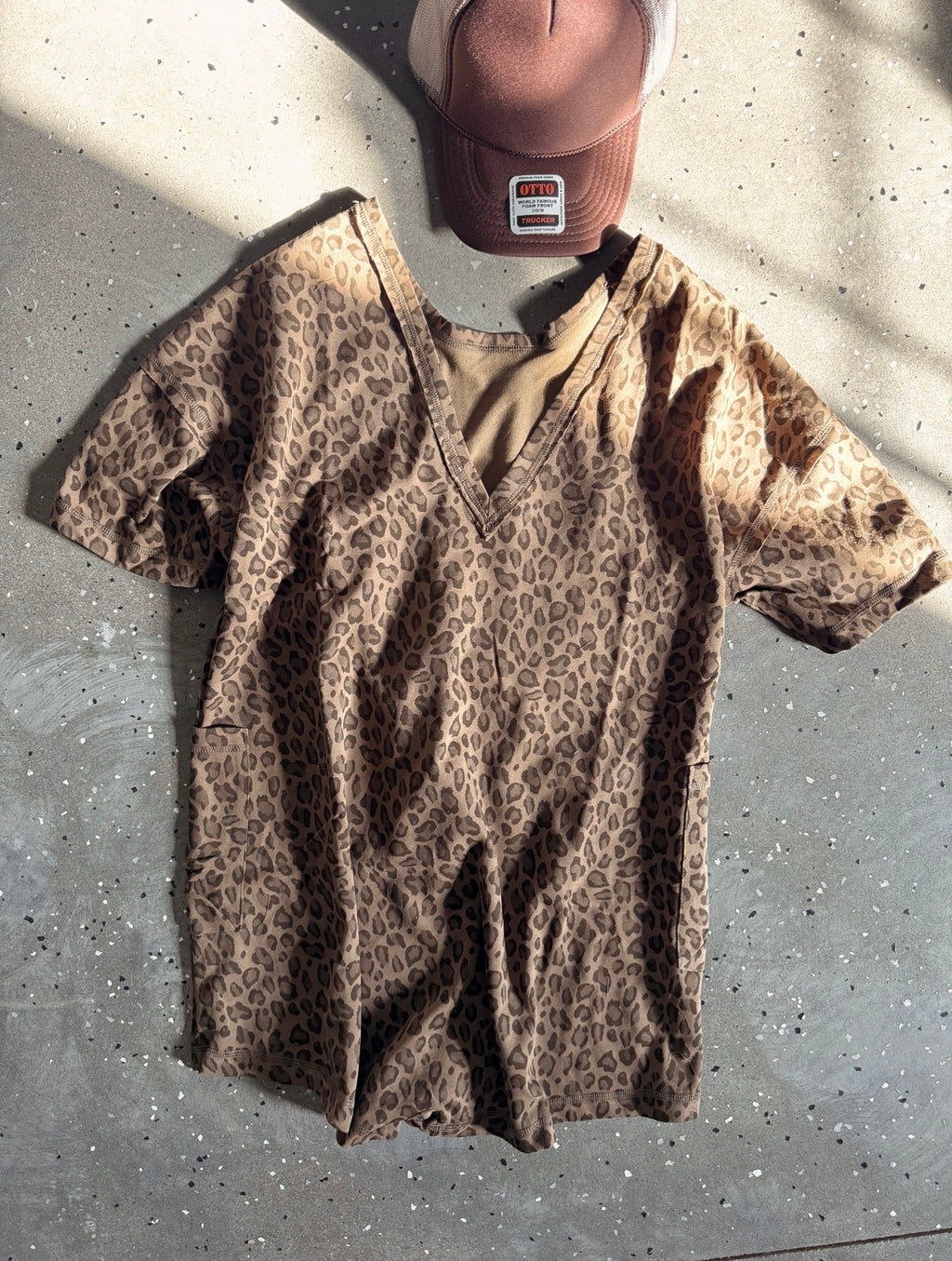 Leopard Knit Comfy Romper